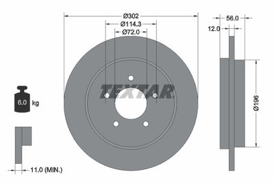 Тормозной диск TEXTAR 92197803 для FORD USA ESCAPE