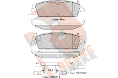 Комплект тормозных колодок, дисковый тормоз R BRAKE RB2139 для GMC YUKON