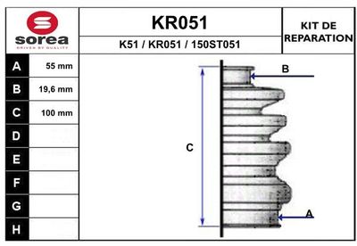 EAI KR051 Пыльник шруса  для FORD  (Форд Kуга)