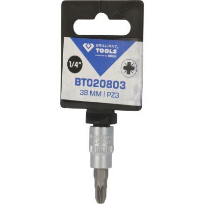 Brilliant Tools BT020803 Nástrčný ořech s bitem 1/4", s křížovou drážkou PZ, PZ3