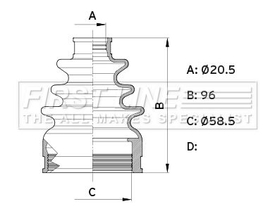 Bellow, drive shaft FIRST LINE FCB6355