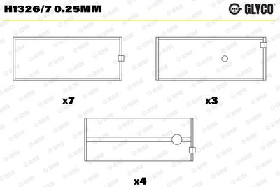 Vevaxellagerskål GLYCO H1326/7 0.25mm för IVECO