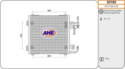 AHE 53765 Радиатор кондиционера  для RENAULT RAPID (Рено Рапид)
