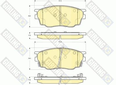 Комплект тормозных колодок, дисковый тормоз GIRLING 6133099 для LANDWIND (JMC) X6