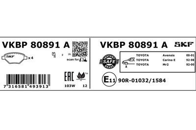 SET PLACUTE FRANA FRANA DISC SKF VKBP80891A 2