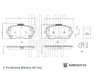 Zestaw klocków hamulcowych, hamulce tarczowe BLUE PRINT ADBP420124