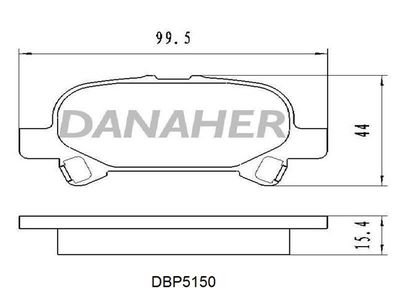 Комплект тормозных колодок, дисковый тормоз DANAHER DBP5150 для TOYOTA AVALON