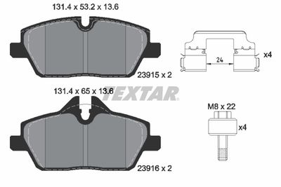 Комплект тормозных колодок, дисковый тормоз TEXTAR 2391508 для BMW i3