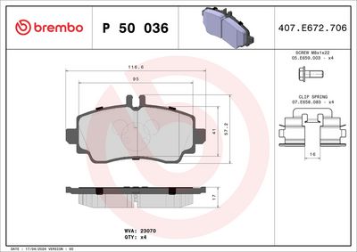 Brake Pad Set, disc brake P 50 036