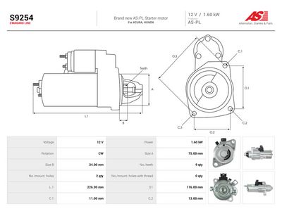 Starter AS-PL S9254