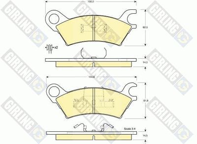 Комплект тормозных колодок, дисковый тормоз GIRLING 6103249 для MAZDA 929