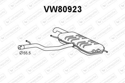 Глушитель выхлопных газов конечный VENEPORTE VW80923 для VW SHARAN