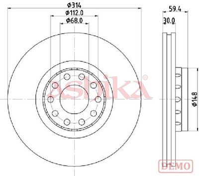 спирачен диск ASHIKA 60-00-0924C