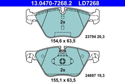 Комплект тормозных колодок, дисковый тормоз 13.0470-7268.2