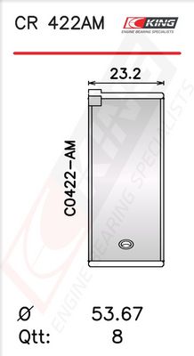 Черупка на биелен лагер KING CR 422AM0.8