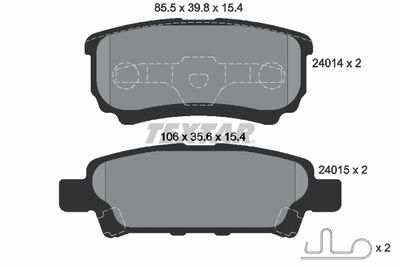 Комплект тормозных колодок, дисковый тормоз TEXTAR 2401401 для CHRYSLER 200