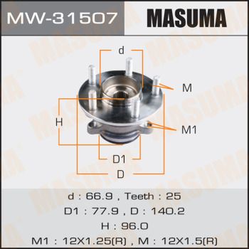 Комплект подшипника ступицы колеса MASUMA MW-31507 для MITSUBISHI ECLIPSE	CROSS