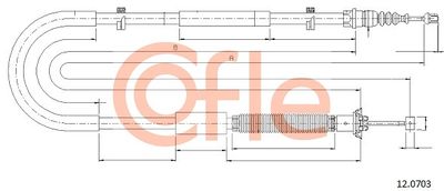 COFLE 92.12.0703 Трос ручного тормоза  для FIAT STILO (Фиат Стило)