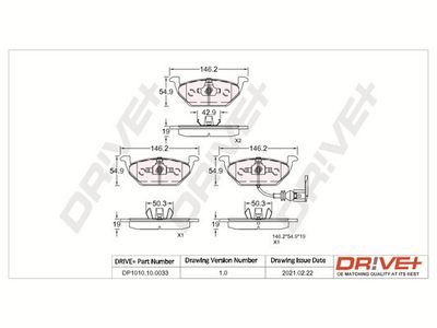 DP1010.10.0033 Dr!ve+ Комплект тормозных колодок, дисковый тормоз