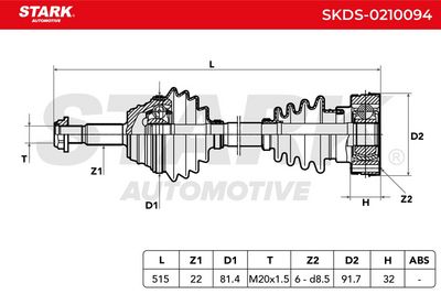 полуоска STARK SKDS-0210094