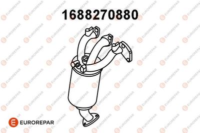 EUROREPAR 1688270880 Катализатор для OPEL CORSA C (X01) 1.0 (F08, F68)