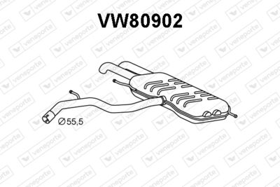 Глушитель выхлопных газов конечный VENEPORTE VW80902 для VW SHARAN