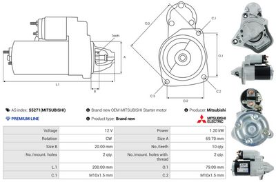 STARTER AS-PL S5271MITSUBISHI 4
