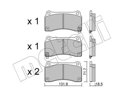 Комплект тормозных колодок, дисковый тормоз METELLI 22-1157-0 для NISSAN GT-R