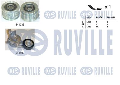 Sada žebrovaných klínových řemenů RUVILLE 570102