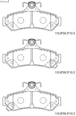 ASIMCO KD2509 Тормозные колодки и сигнализаторы  для TOYOTA CAMRY седан (_V4_) 2.4 (ACV40_)