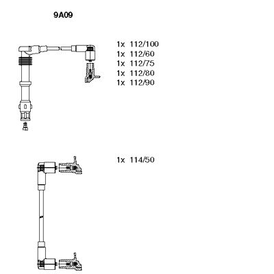 Комплект проводов зажигания BREMI 9A09 для AUDI 200