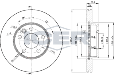 спирачен диск ICER 78BD1093-2