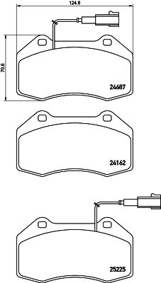 Комплект тормозных колодок, дисковый тормоз BREMBO P 23 162 для ALFA ROMEO 4C