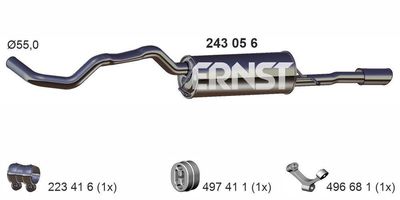 ERNST 243056 Глушитель выхлопных газов  для AUDI (Ауди)