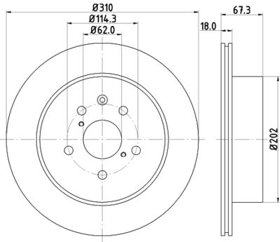 Тормозной диск HELLA 8DD 355 112-881 для LEXUS IS