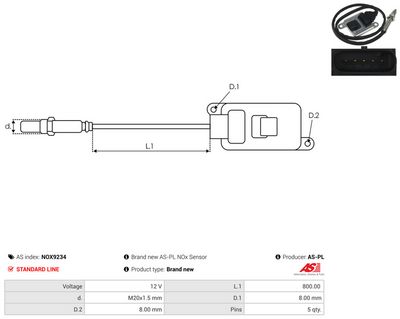 SENZOR NOX INJECTIE ADITIV AS-PL NOX9234 2