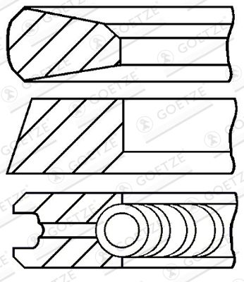 Комплект поршневых колец GOETZE ENGINE 08-337000-00 для RENAULT 25