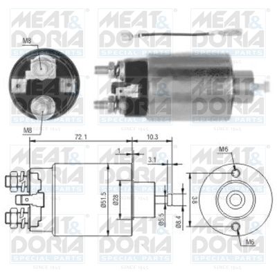 Тяговое реле, стартер MEAT & DORIA 46142 для MITSUBISHI L300