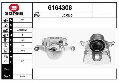 STARTCAR 6164308 Тормозной суппорт для LEXUS RX (_U3_) 400h (MHU38_)