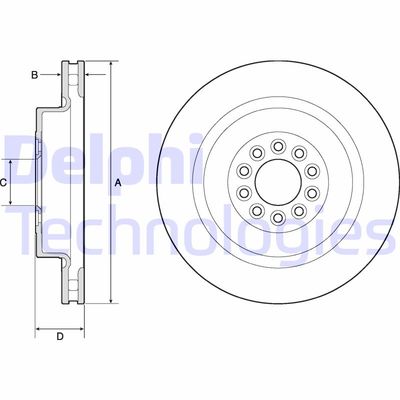 DELPHI BG9182C Тормозные диски  для JAGUAR S-TYPE II (X200) R 4,2 V8