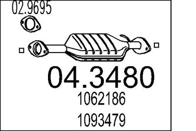 MTS 04.3480 Катализатор для FORD MONDEO II седан (BFP) 2.0 i MTS 04.3480 Катализатор для FORD MONDEO II седан (BFP) 2.0 i