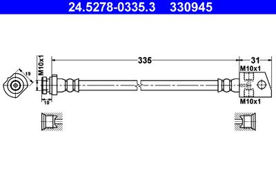 Тормозной шланг ATE 24.5278-0335.3 для OPEL FRONTERA