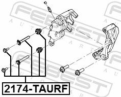 Vodicí čep, brzdový třmen FEBEST 2174-TAURF