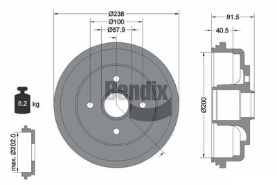 Тормозной барабан BENDIX Braking BDM1138 для SUZUKI SWIFT