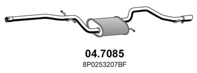 ASSO 04.7085 Глушитель выхлопных газов  для AUDI A3 (Ауди А3)