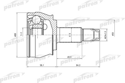 PATRON PCV1297 ШРУС  для ALFA ROMEO 166 (Альфа-ромео 166)