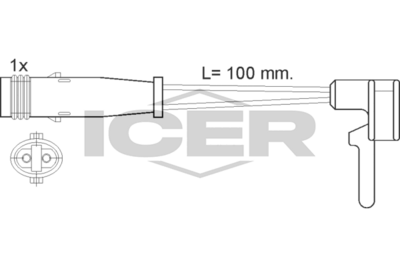 предупредителен контактен сензор, износване на накладките ICER 610323 E C