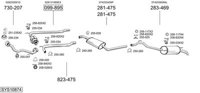 Układ wydechowy BOSAL SYS10874