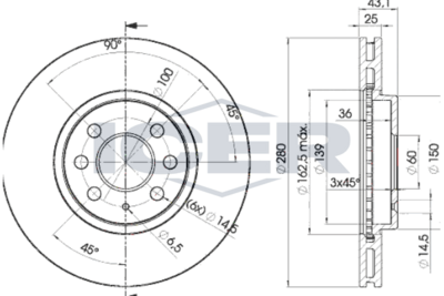 спирачен диск ICER 78BD9007-2
