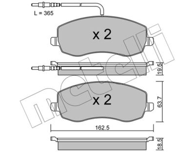 Комплект тормозных колодок, дисковый тормоз METELLI 22-0847-0 для LANCIA PHEDRA